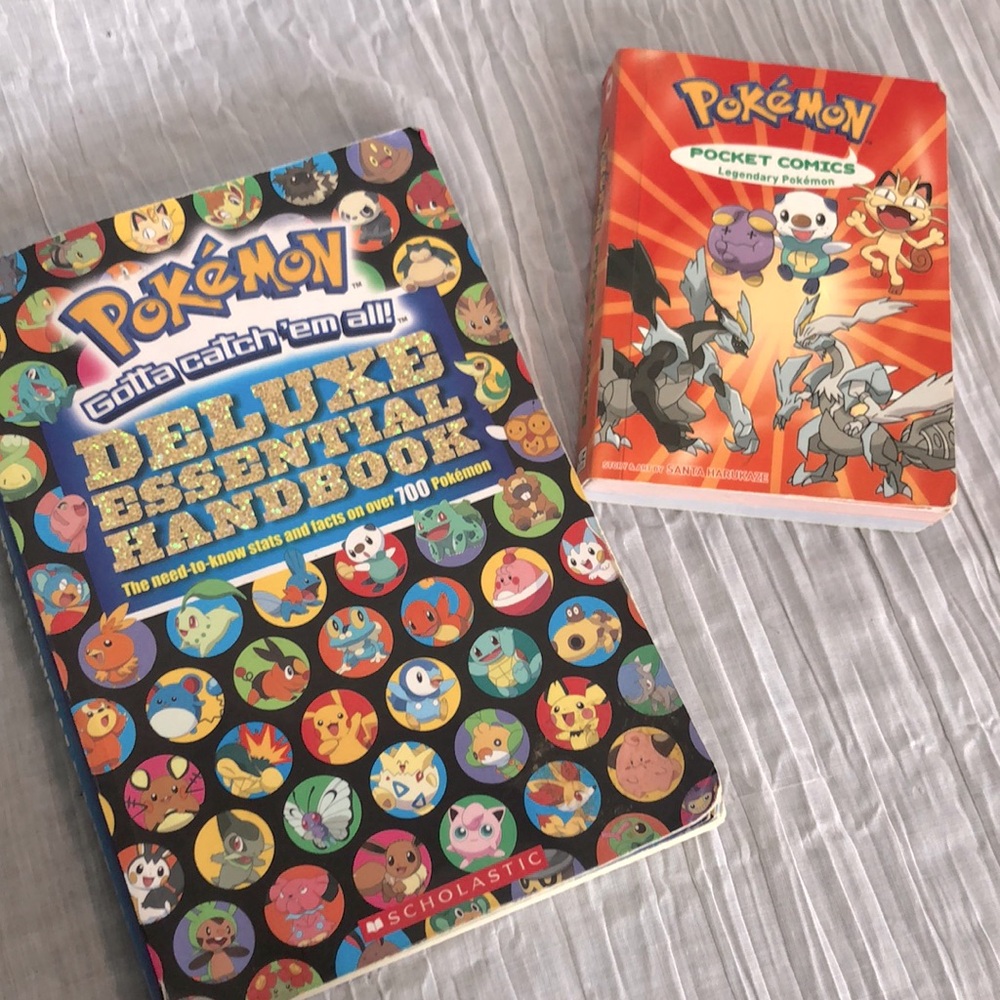 Pokemon Super Deluxe Essential Handbook & Pocket Comics paperback books